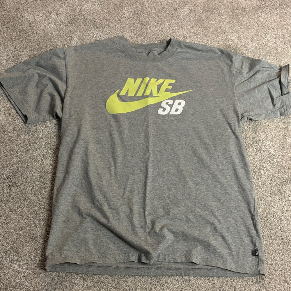Nike SB Gray and Yellow Short Sleeve Tee